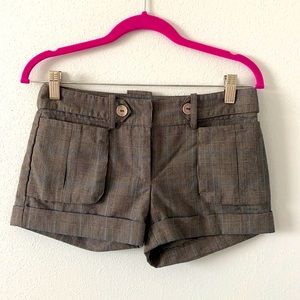 Vintage Chic Grey Plaid Shorts